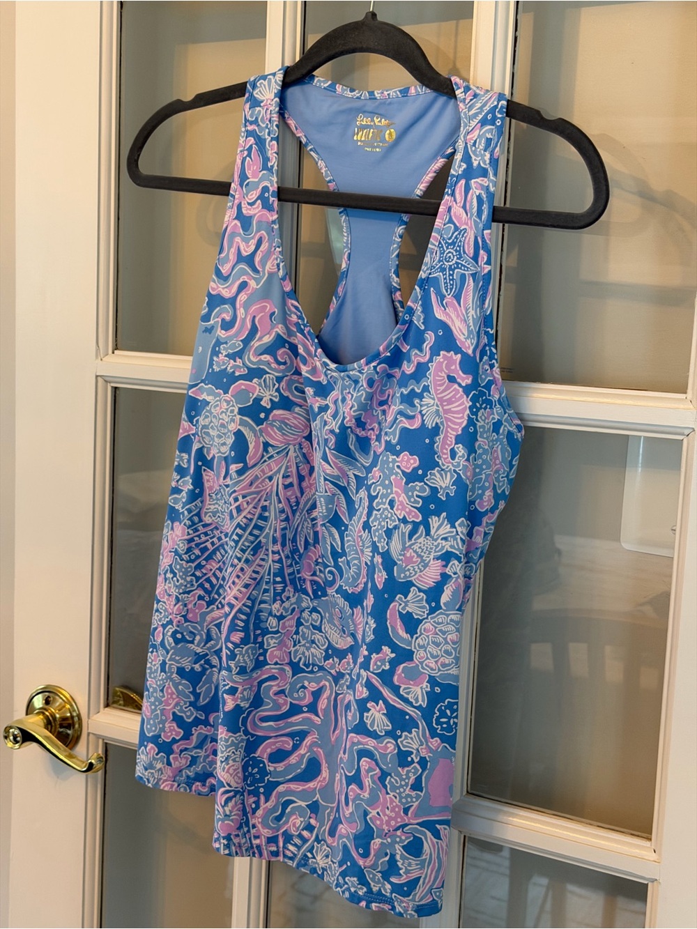 Lilly Pulitzer Blue and Pink Sea
Racerback Tank